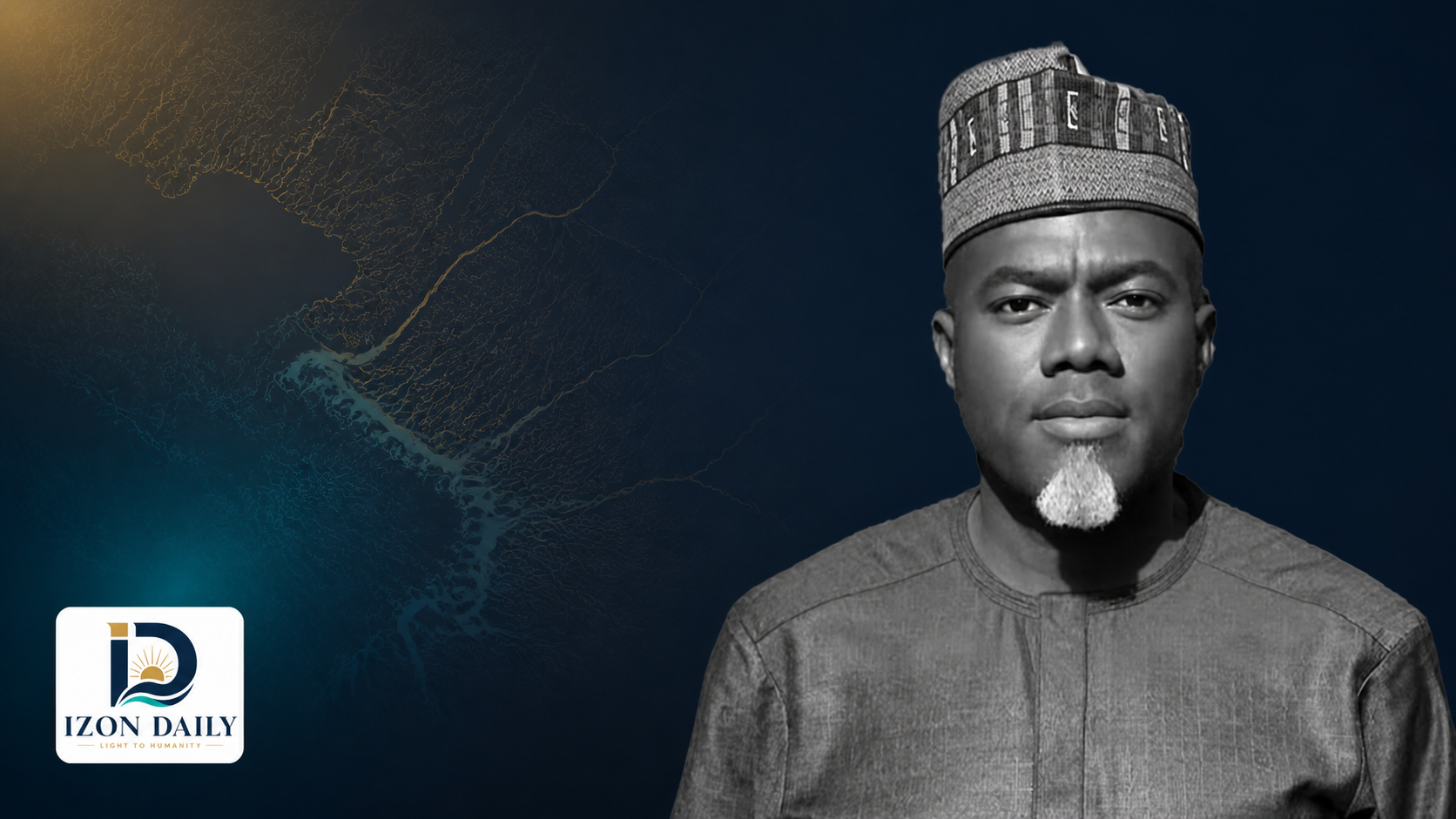 Black-and-white portrait of Bemigho Reno Omokri against an Izon Daily editorial background.